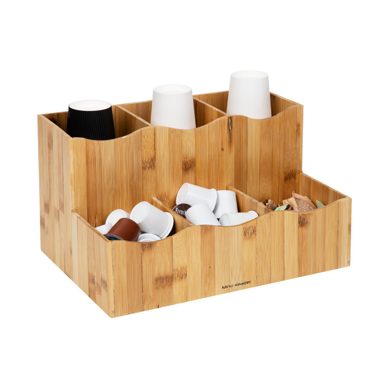 Mind Reader Tabletop Condiment Caddy, 6 Section Countertop Organizer, Station For Disposable